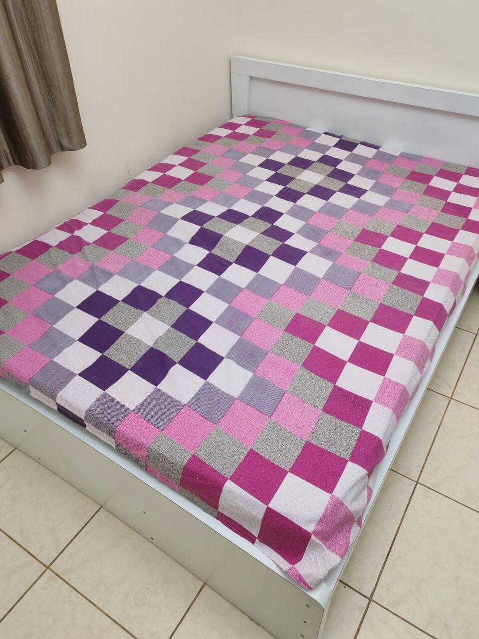 Dammam, Furniture, SAR 350,  Bed With 2 Side Tables For Sale ( White Color )