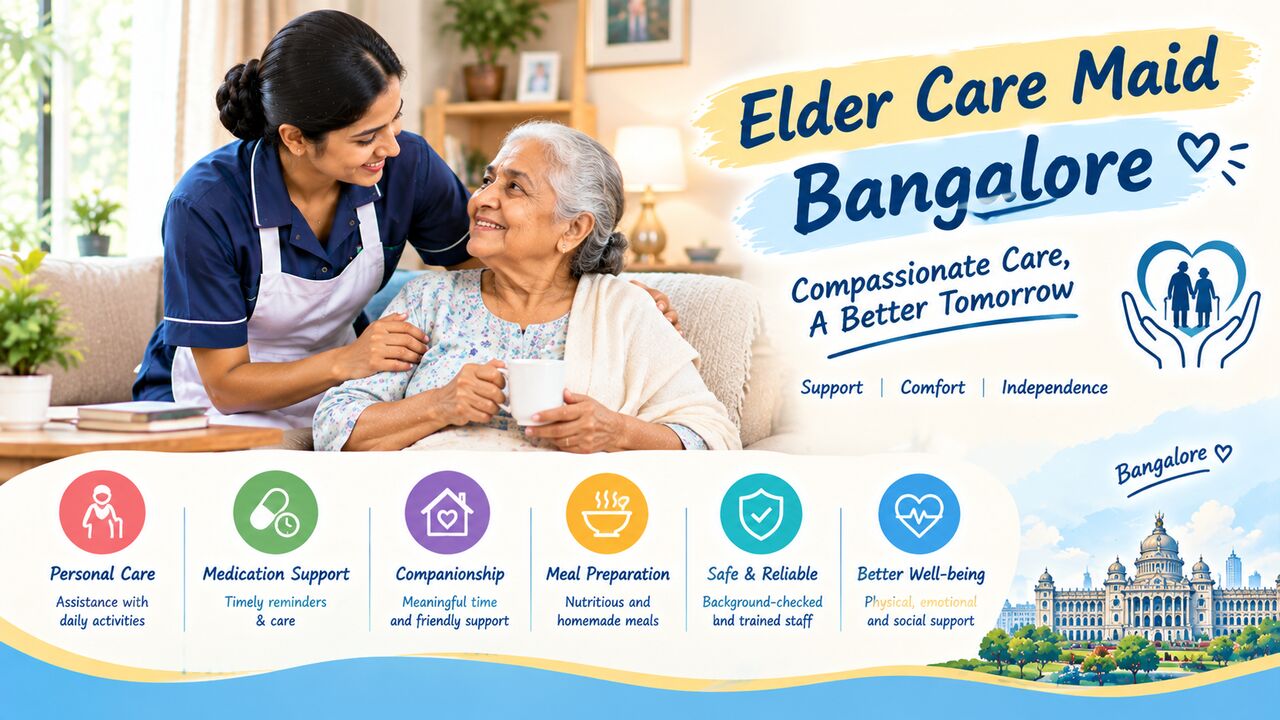 Bangalore, Cleaning, Supporting Senior Family Members With Elder Care Maid Bangalore