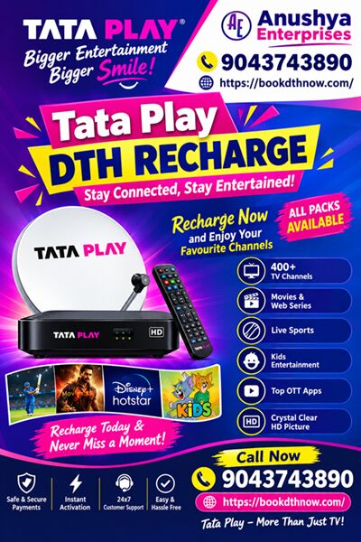 Chennai, Electronics, INR 3600,  Tata Play DTH Recharge In Villupuram |  DTH Service | 9043743890