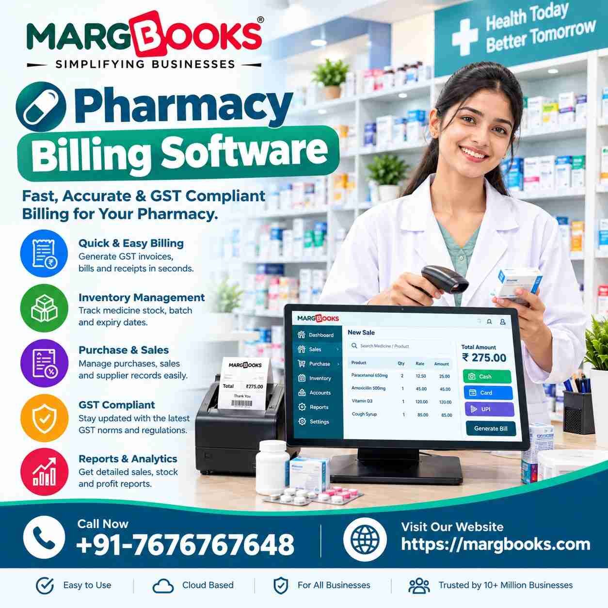 Noida, Software Development, Pharmacy Billing Software For Medical Stores & GST Invoicing | MargBooks