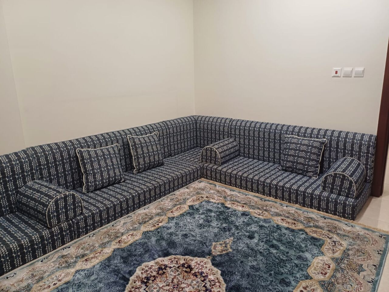 Riyadh, Furniture, SAR 1800,  Urgent Sale Due To Relocation - Elegant Sofa Set & Custom-Made L-Shaped Majlis Seating