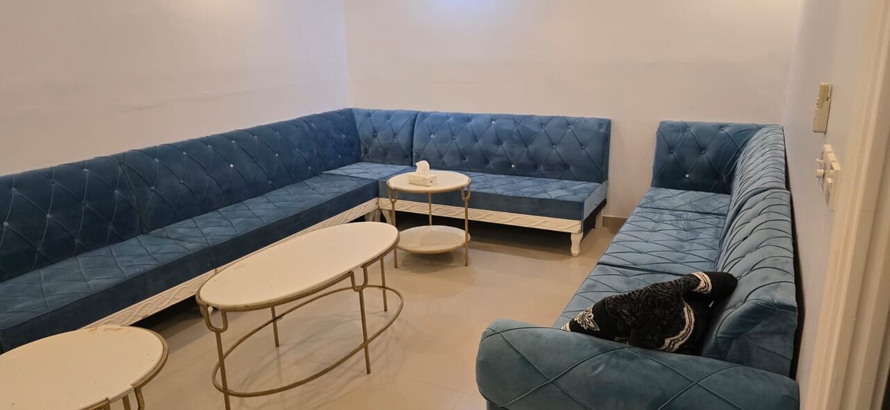 Riyadh, Furniture, SAR 2000,  Luxury U-Shaped Majlis Sofa Set + 3 Marble Tables - Excellent Condition.