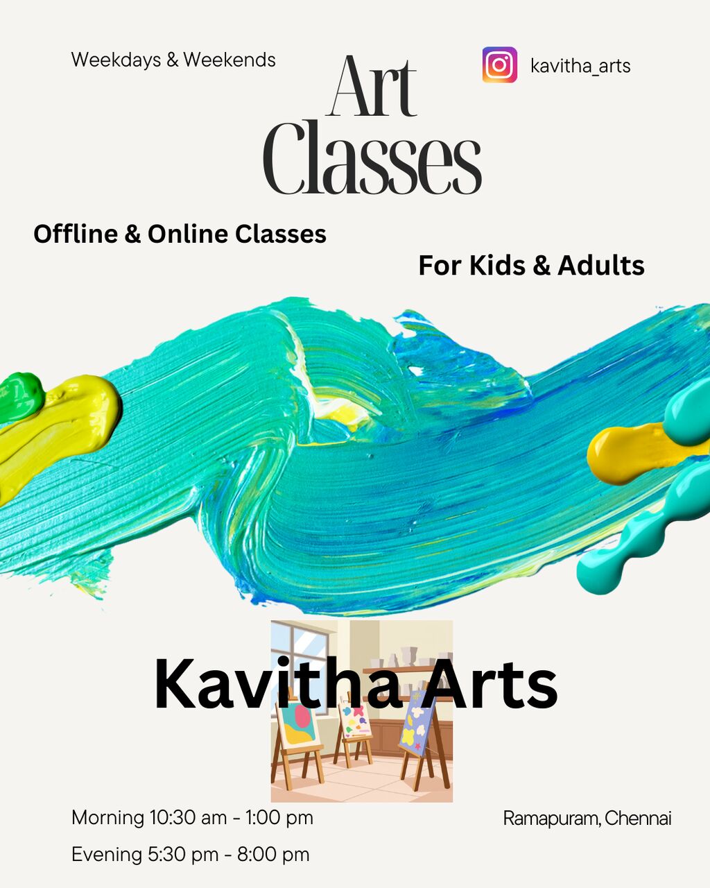 Chennai, Lessons Offered, Learn Art & Craft At Kavithaarts &ndash; Offline & Online Batches For Kids & Adults