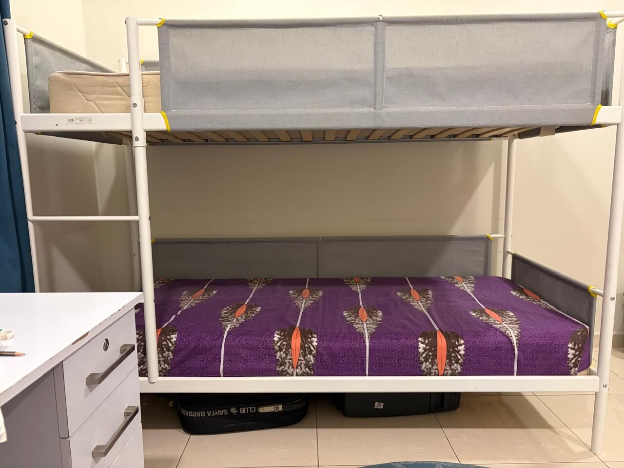 Al Rawabi, Furniture, SAR 1200,  IKEA VITVAL White And Grey Bunk Bed Frame And Mattresses