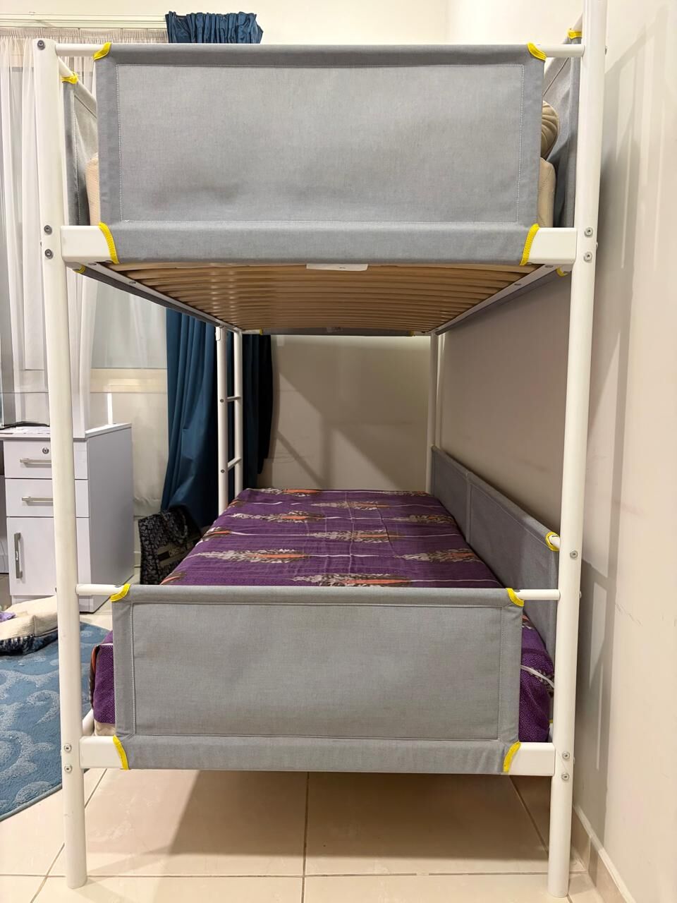 Al Rawabi, Furniture, SAR 1200,  IKEA VITVAL White And Grey Bunk Bed Frame And Mattresses