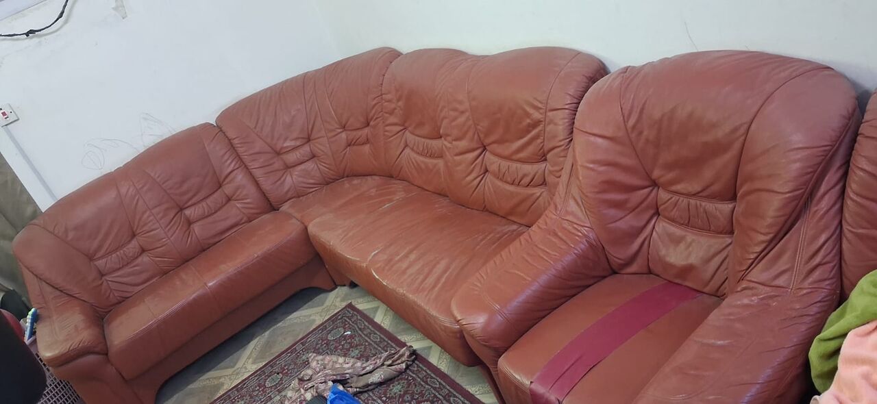 Al Malaz, Furniture, SAR 299,  4 Piece Leather Sofa Set For Sale @ 299/- (Made In USA - Ikea)