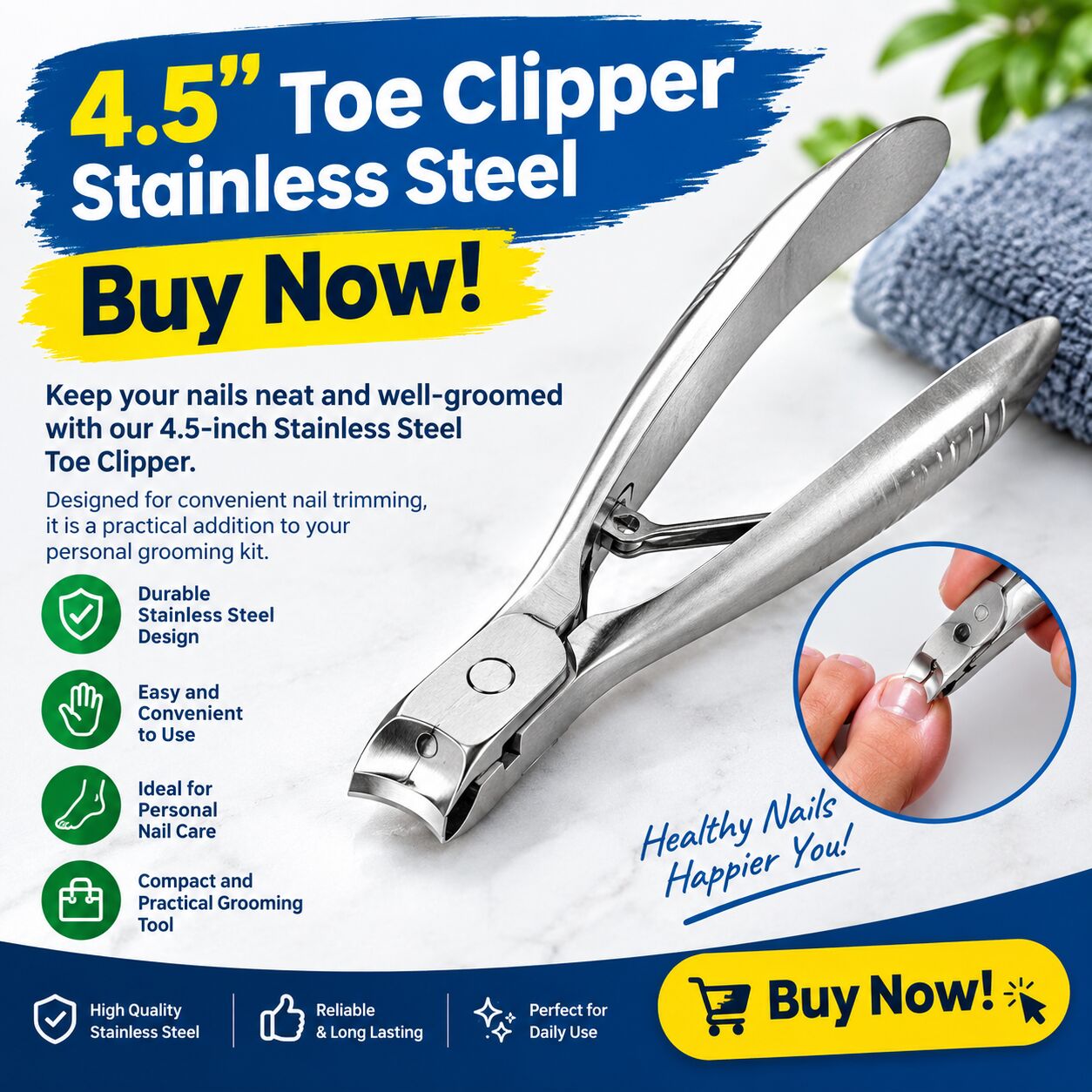 New York, Health & Beauty Items, USD 5,  4.5&Prime; Stainless Steel Toe Clipper &ndash; Buy Now!