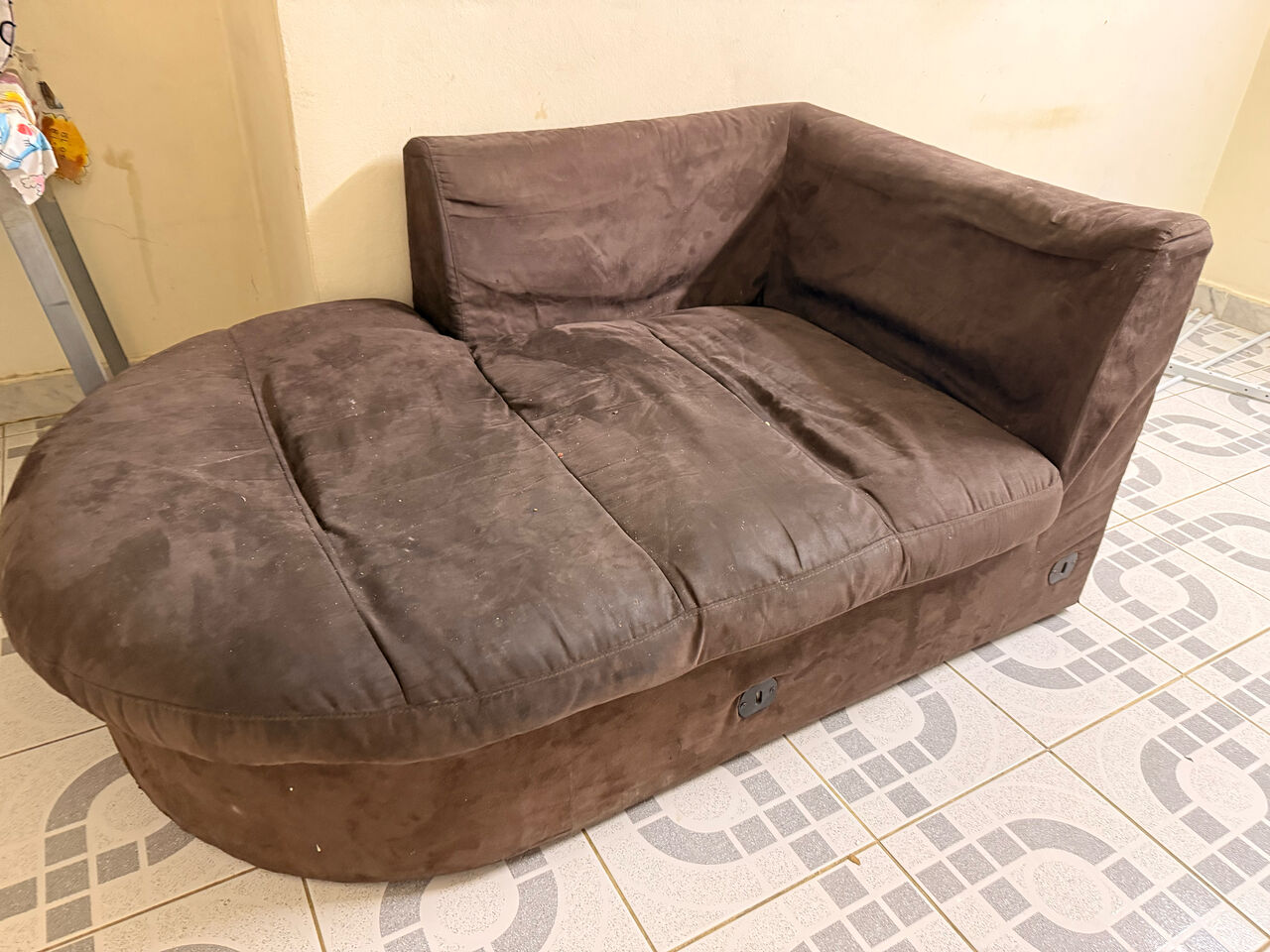 Riyadh, Furniture, SAR 110,  Brown Chaise Lounge Sofa For Sale &ndash; Great Deal! Original Price Was 600SAR