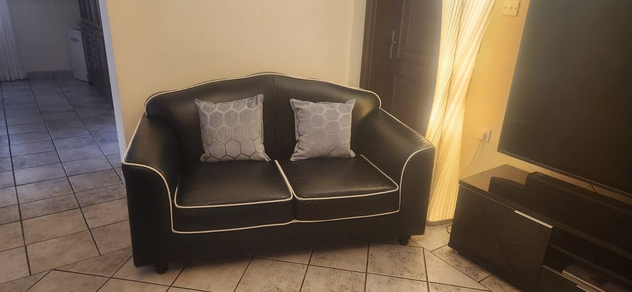 Al Nahda, Furniture, SAR 4500,  Almost New Genuine American Leather Sofa Set For Sale In Jeddah