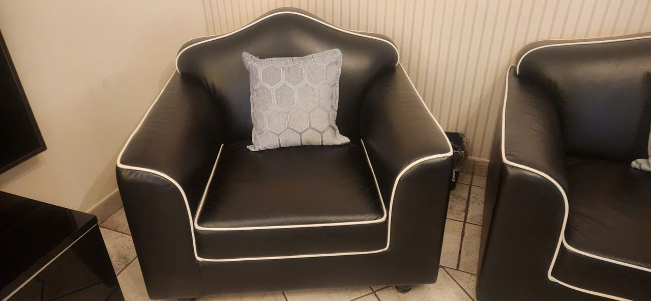 Al Nahda, Furniture, SAR 4500,  Almost New Genuine American Leather Sofa Set For Sale In Jeddah
