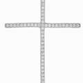 Micro Pave Stick Cross Pendant In Gold Or Silver