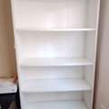 SAR 75,  Tall White Wooden Bookshelf / 6-Tier Shelving Unit &ndash; Good Condition