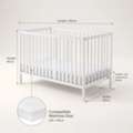 SAR 250,  White Wooden Baby Cot / Crib With Mattress (125x65 Cm) &ndash; Good Condition