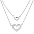 Heart Necklace &ndash; Petite Double Heart Bib Necklace