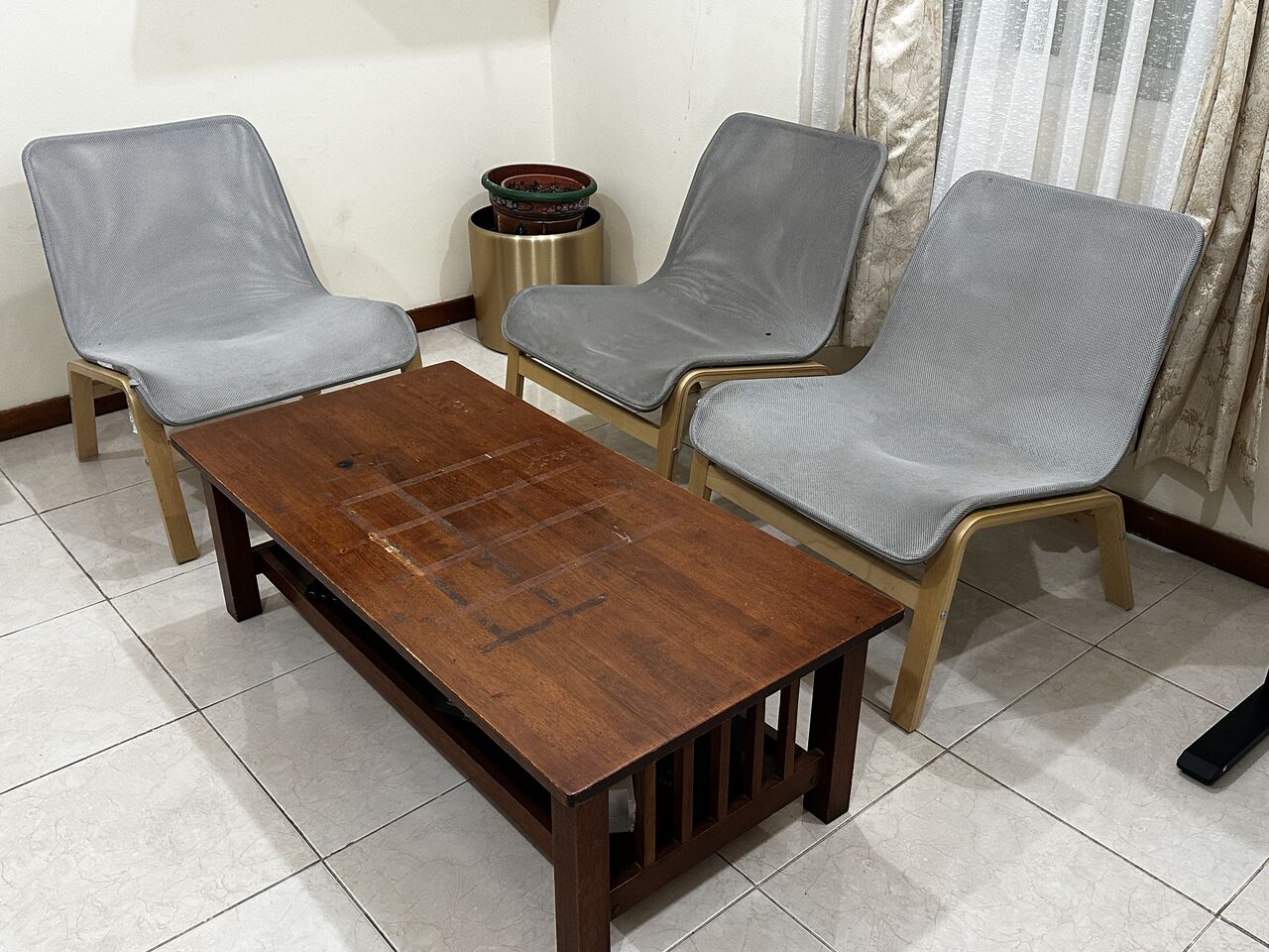 Khobar, Furniture, SAR 300,  IKEA Chairs And Wooden Coffee Table