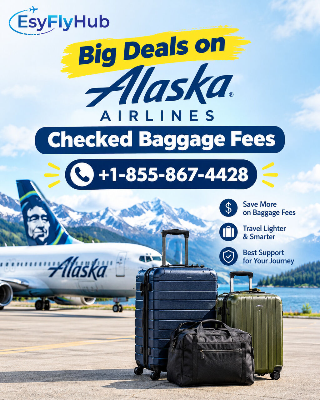 New York, Travel, Big Deals On Alaska Airlines Checked Baggage Fees