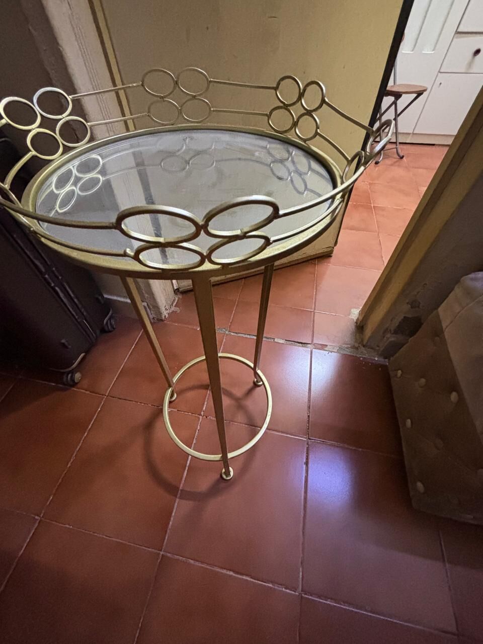 Diplomatic Quarter, Furniture, SAR 200,  Console Table (Golden Color With 3 Pcs Marble + 2 Side Golden Tables With Glass