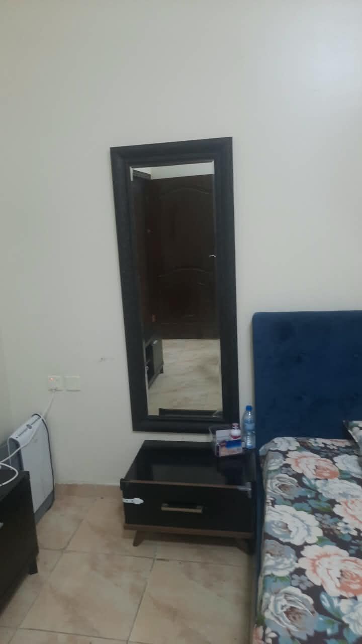 Yanbu, Furniture, SAR 900,  Double Bed Along With Mattress, Sidetable, Amd Mirror For Sale In Excellent Condition