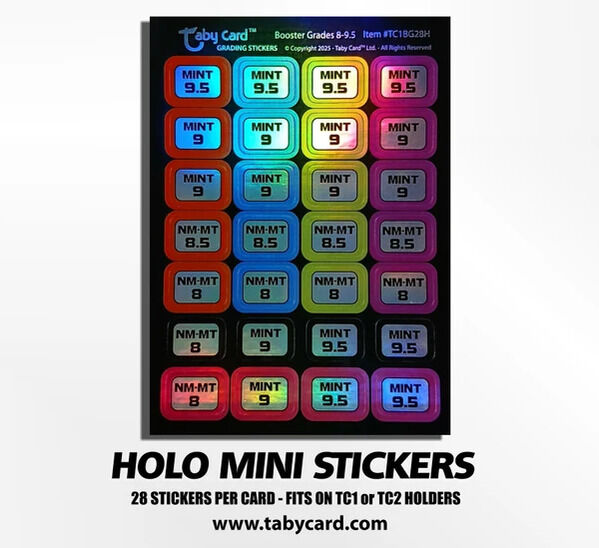New York, Business, Holographic Card Grading Stickers &ndash; 280 Mini Labels