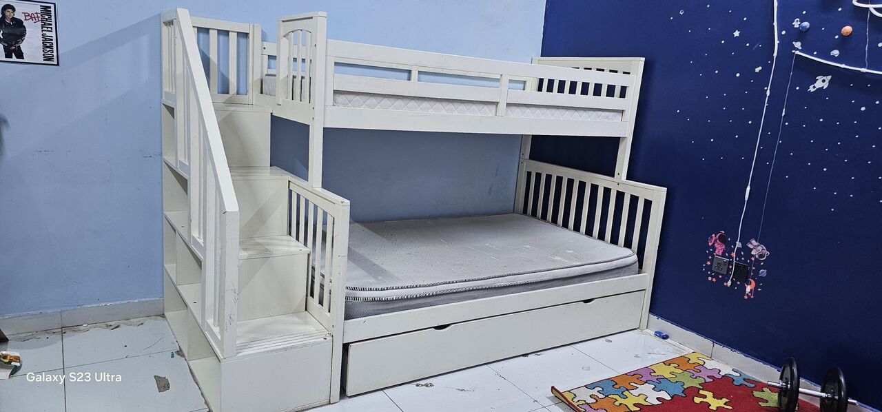 Hara, Furniture, SAR 950,  Home Center 3 Lvl Bunker Bed With Storage Compartments For Sale With Matress
