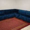 SAR 500,  Blue L Shaped 8 Seater Sofa In Good Condition.
