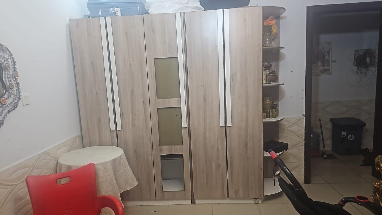 Jeddah, Furniture, SAR 1099,  Like Brand New Bed With Stylish Dressing Table And 5 Doors Almirah For Sale