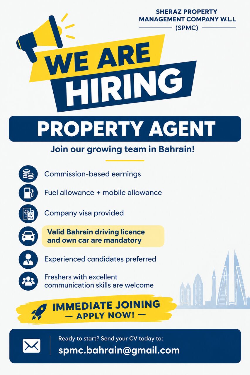 Juffair, Jobs, REAL ESTATE AGENT