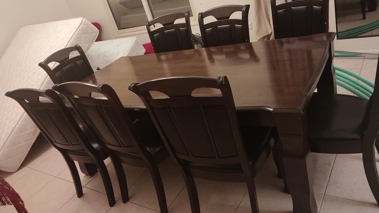 Dammam, Furniture, SAR 600,  Dining Table With 8 Chairs For Sale - SAR 600
