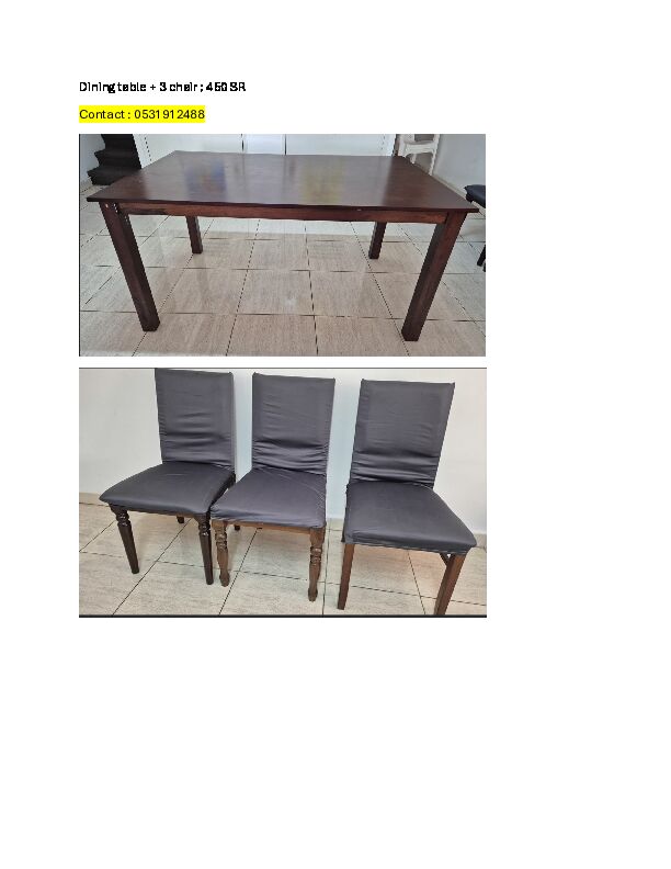 Khobar, Furniture, SAR 450,  Dining Table