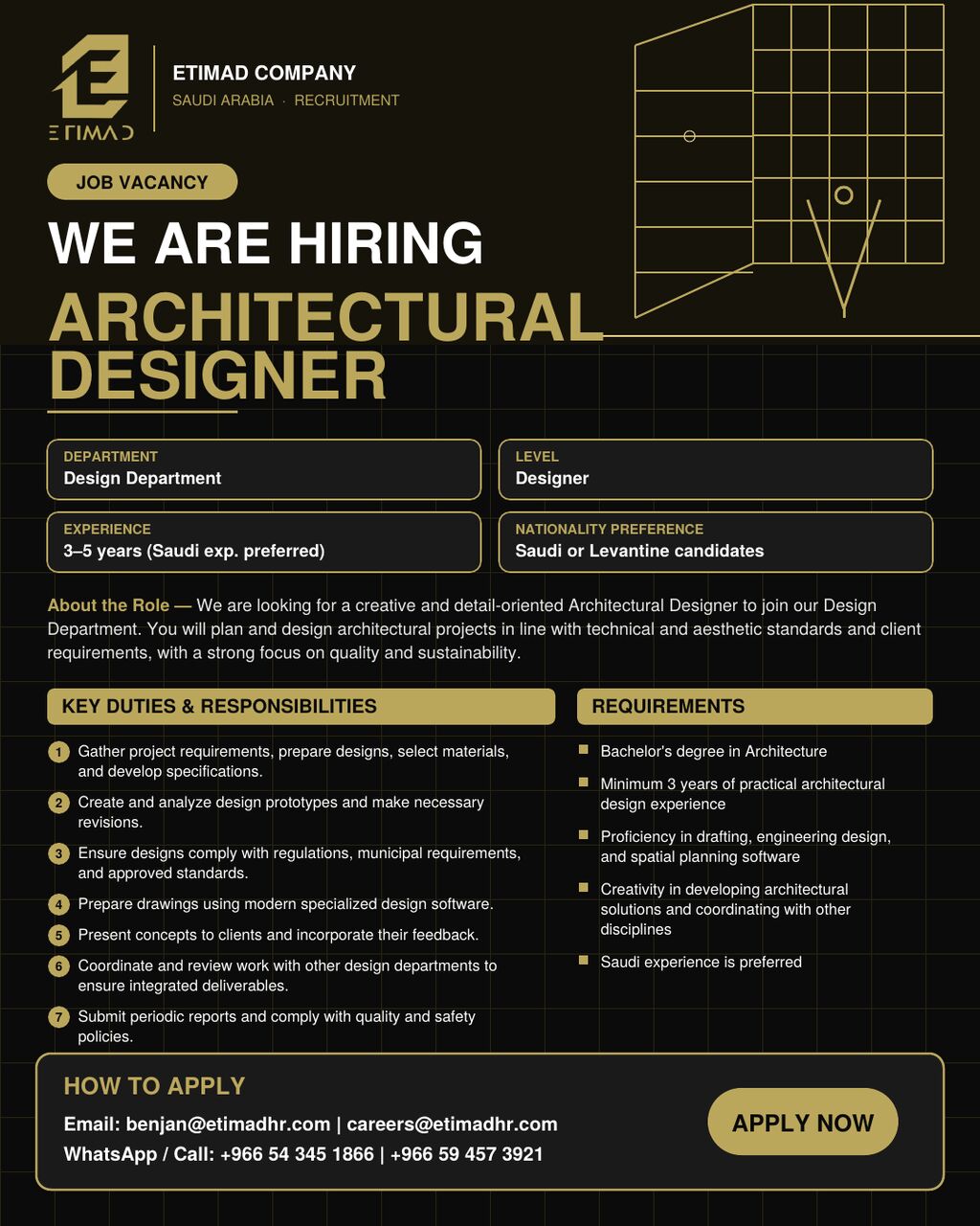 Architectural Designer - Riyadh Jobs, 64571967 | expatriates.com