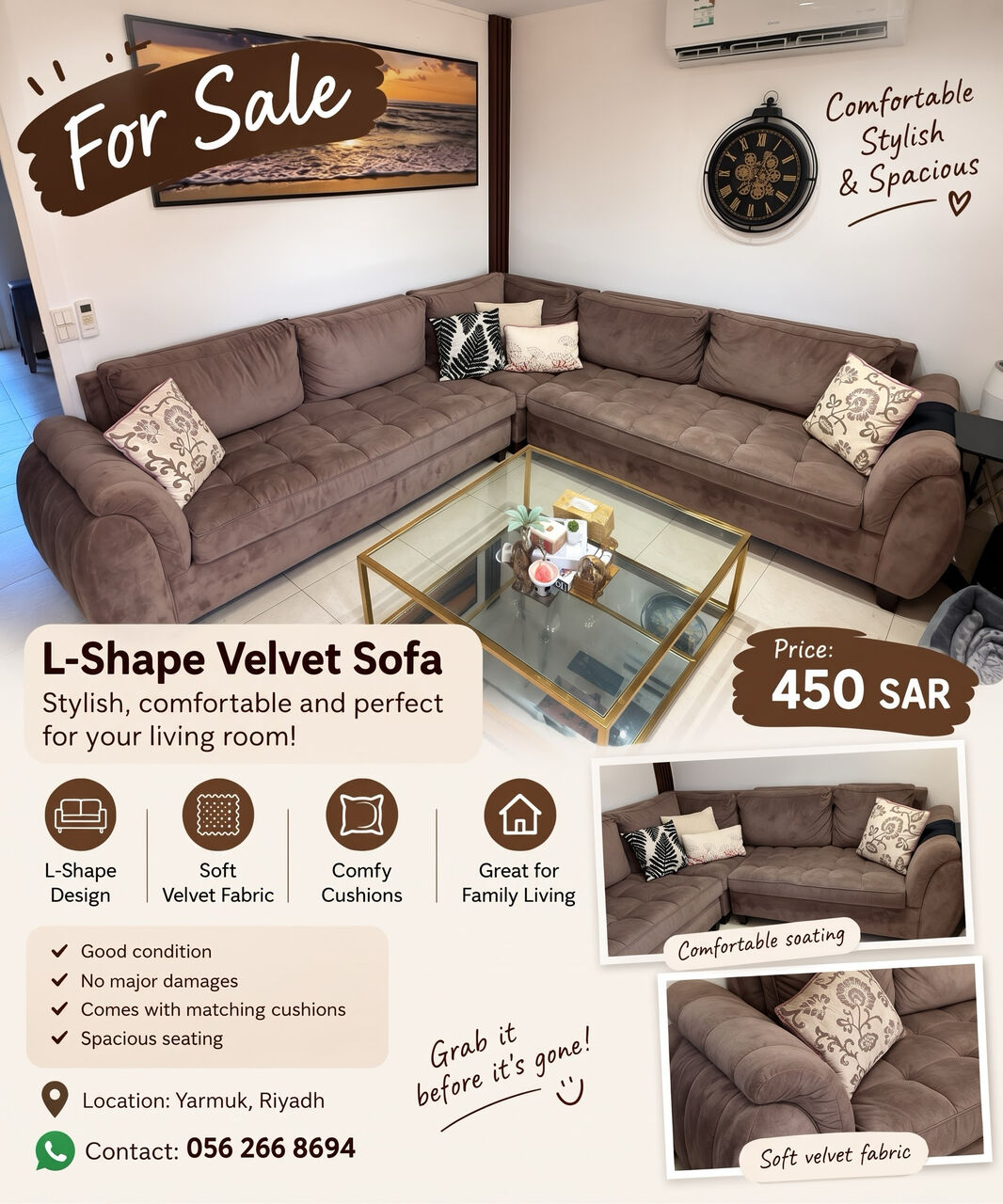 Al Yarmouk, Household Items, Urgent Sale - Sofa, Water Dispenser, Freezer & Oven