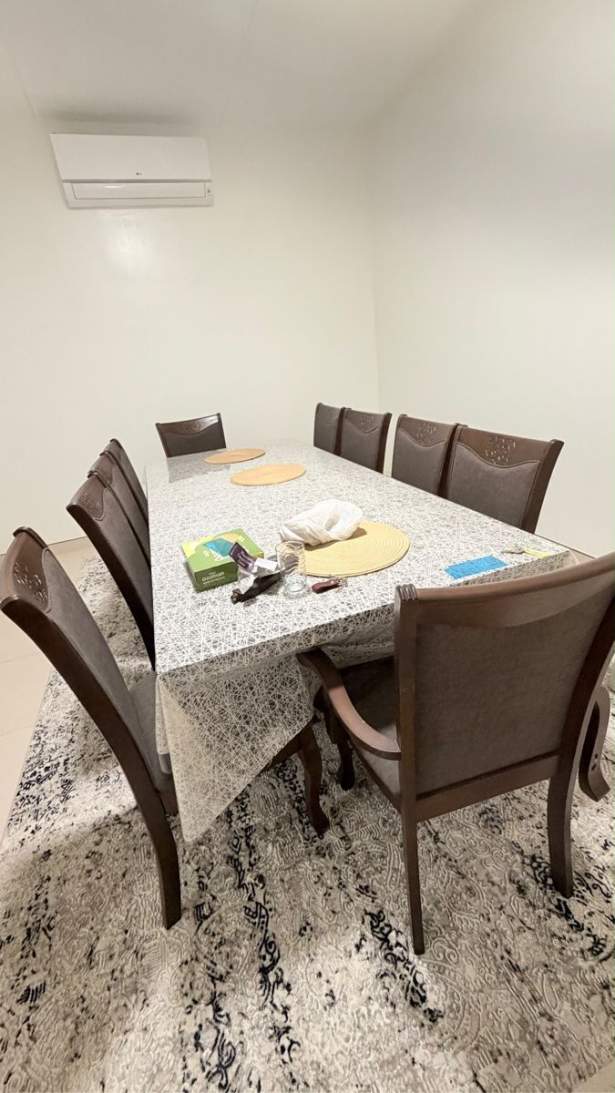 Riyadh, Furniture, SAR 2500,  Dining Table With 10 Chairs, Dark Wood