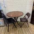 SAR 50,  A Round Folding Kitchen Table With Two Chairs