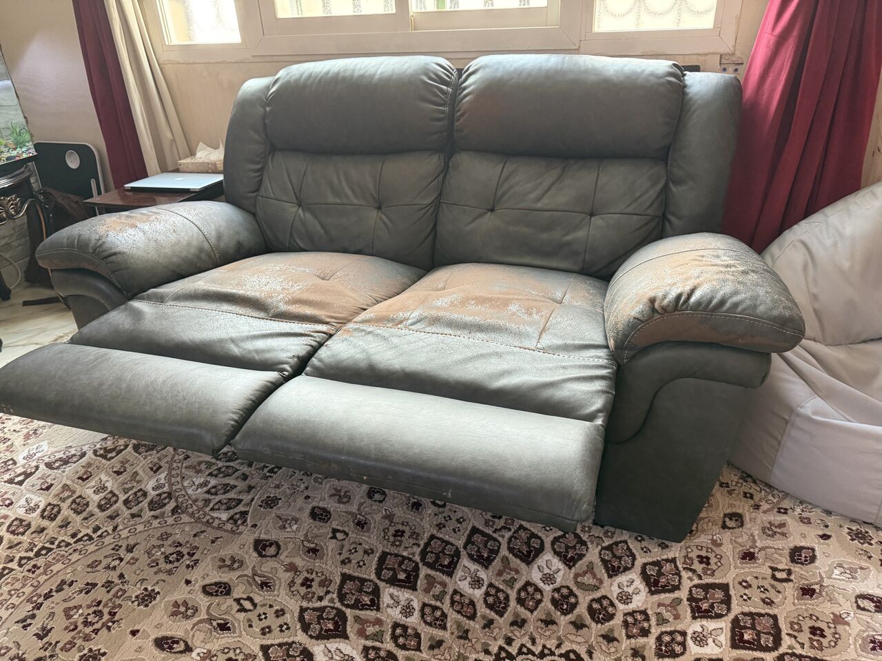 Al Sulaymaniyyah, Furniture, SAR 1600,  Home Box Leather Recliner Sofa Set (3+2+1) &ndash; SAR 1,600