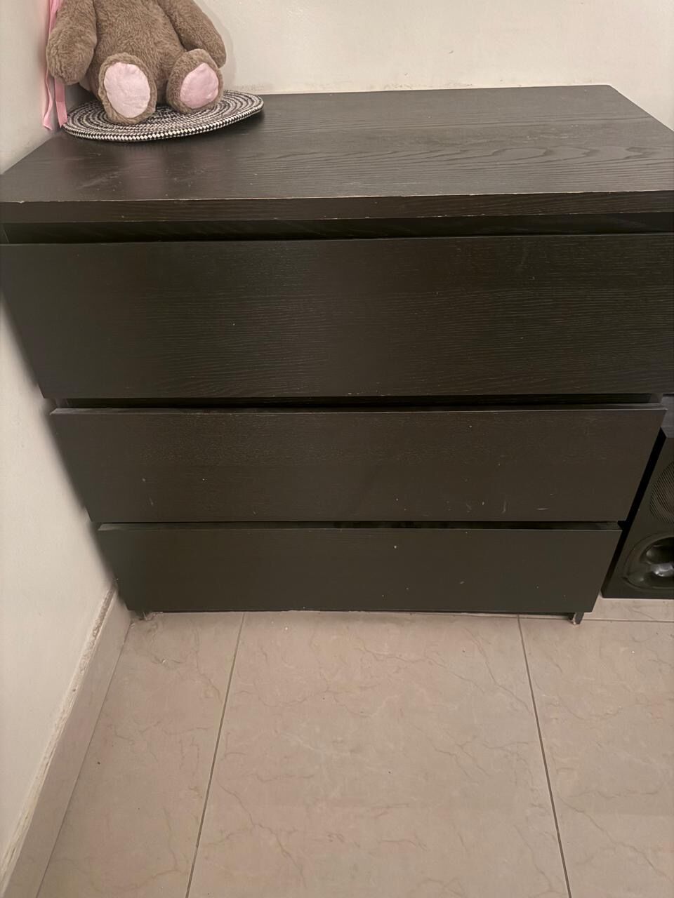 Al Khobar Al Shamalia, Furniture, SAR 500,  IKEA Chest Of 3 Drawers (black-brown Finish, 80x78 Cm)